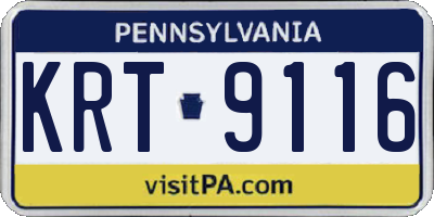 PA license plate KRT9116