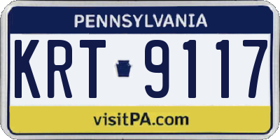 PA license plate KRT9117