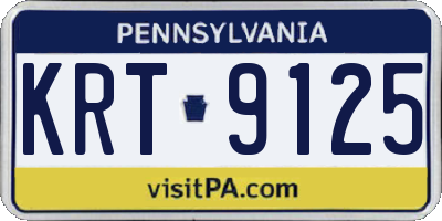 PA license plate KRT9125