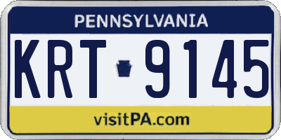 PA license plate KRT9145