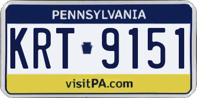 PA license plate KRT9151