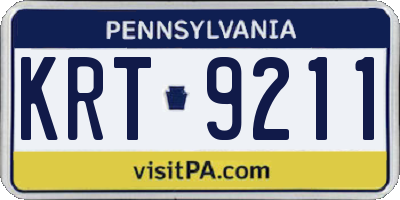 PA license plate KRT9211