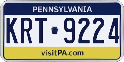 PA license plate KRT9224