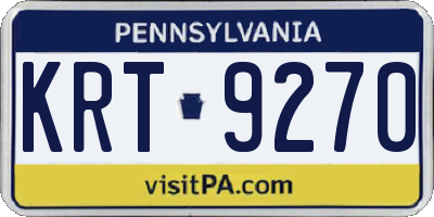 PA license plate KRT9270