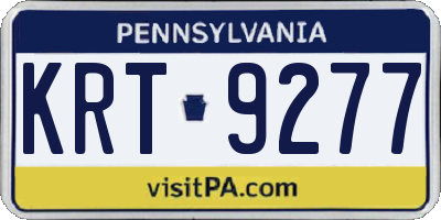 PA license plate KRT9277