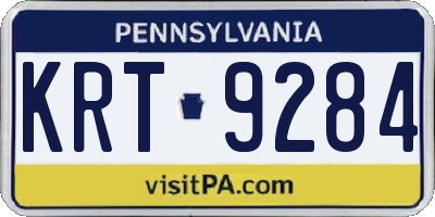 PA license plate KRT9284