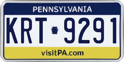 PA license plate KRT9291