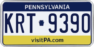 PA license plate KRT9390