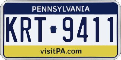 PA license plate KRT9411