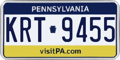 PA license plate KRT9455