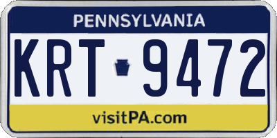 PA license plate KRT9472