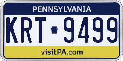 PA license plate KRT9499