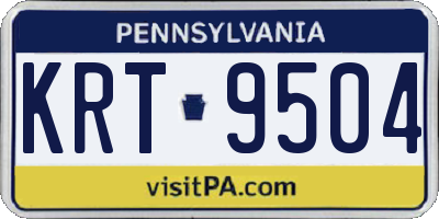 PA license plate KRT9504