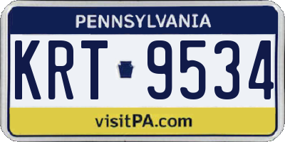 PA license plate KRT9534