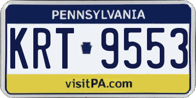 PA license plate KRT9553