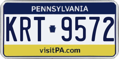 PA license plate KRT9572