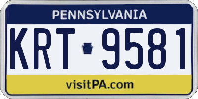 PA license plate KRT9581