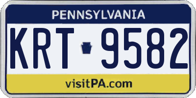 PA license plate KRT9582