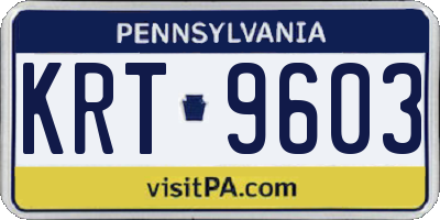 PA license plate KRT9603