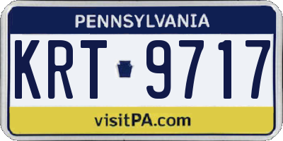 PA license plate KRT9717