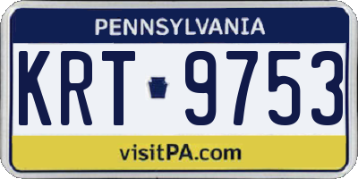 PA license plate KRT9753