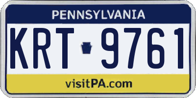 PA license plate KRT9761