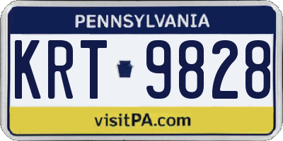 PA license plate KRT9828