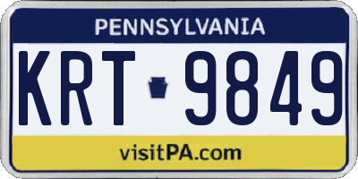 PA license plate KRT9849