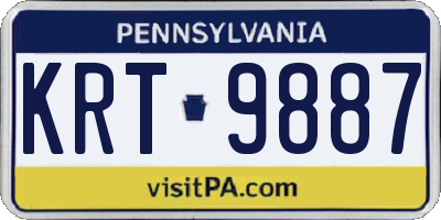 PA license plate KRT9887