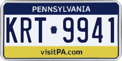 PA license plate KRT9941