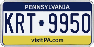 PA license plate KRT9950