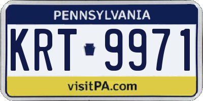 PA license plate KRT9971
