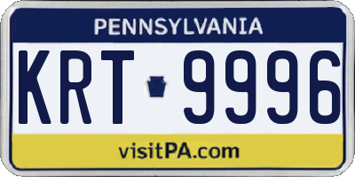 PA license plate KRT9996