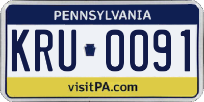 PA license plate KRU0091