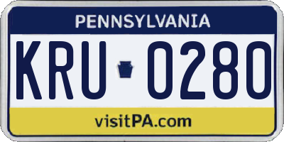 PA license plate KRU0280