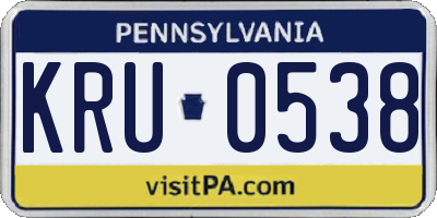 PA license plate KRU0538