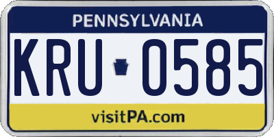 PA license plate KRU0585