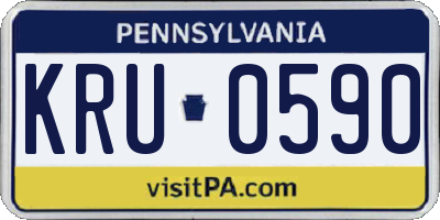 PA license plate KRU0590