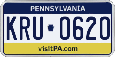 PA license plate KRU0620