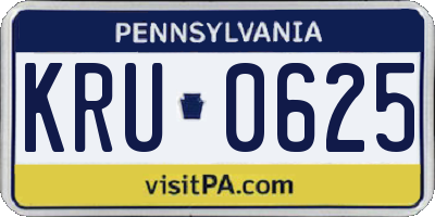 PA license plate KRU0625