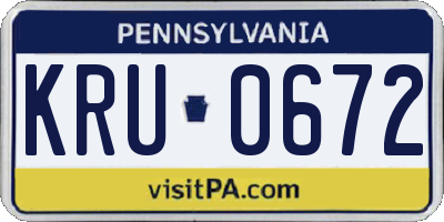 PA license plate KRU0672