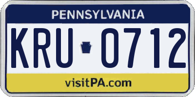 PA license plate KRU0712