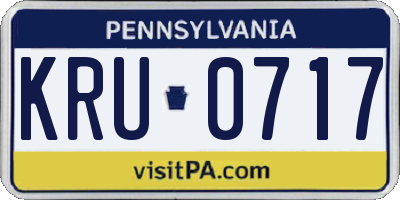 PA license plate KRU0717