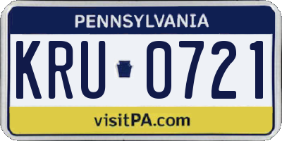 PA license plate KRU0721