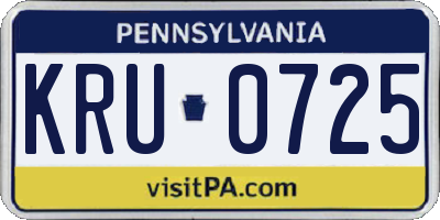 PA license plate KRU0725