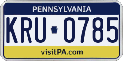 PA license plate KRU0785