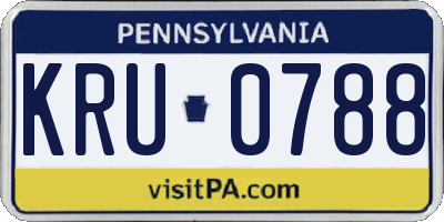 PA license plate KRU0788