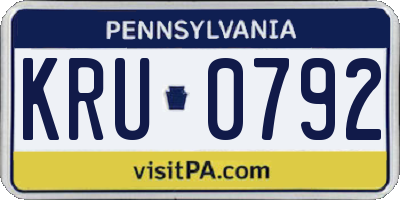 PA license plate KRU0792