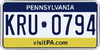 PA license plate KRU0794