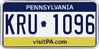 PA license plate KRU1096